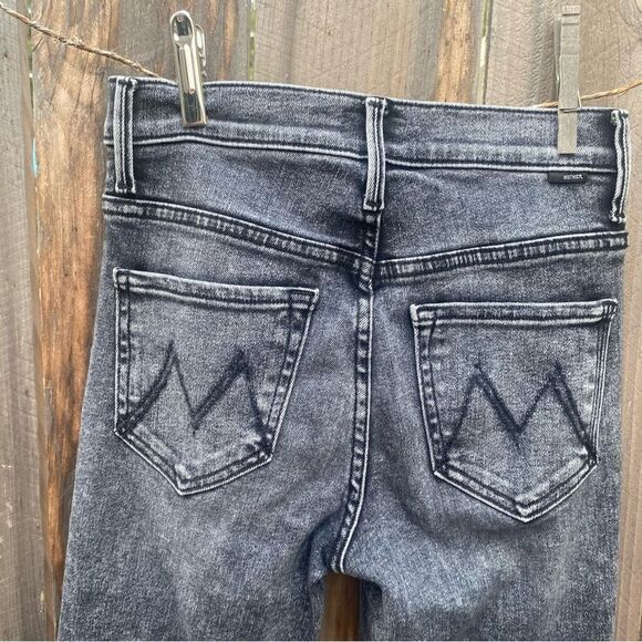 MOTHER The Insider High Rise Crop Step Fray Bootcut Jeans SZ24 wash: train stops - Picture 3 of 15
